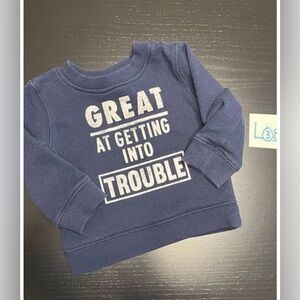 ⭐️2/$5.00⭐️— Navy Blue 0-3m Graphic Sweatshirt